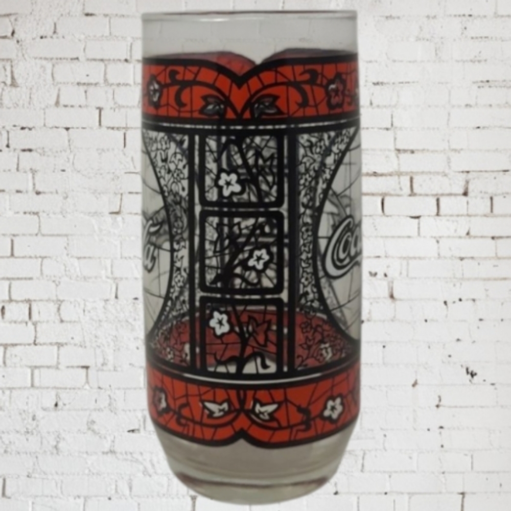 VINTAGE COCA-COLA STAINED GLASS STYLE GLASS - Picture 4 of 8